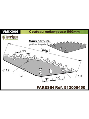 Couteau pour mélangeuse