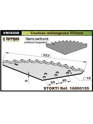 Couteau pour mélangeuse