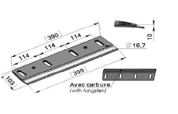 Couteaux de rotor pour ensileuses avec carbure Adaptable PRECICULTURE -