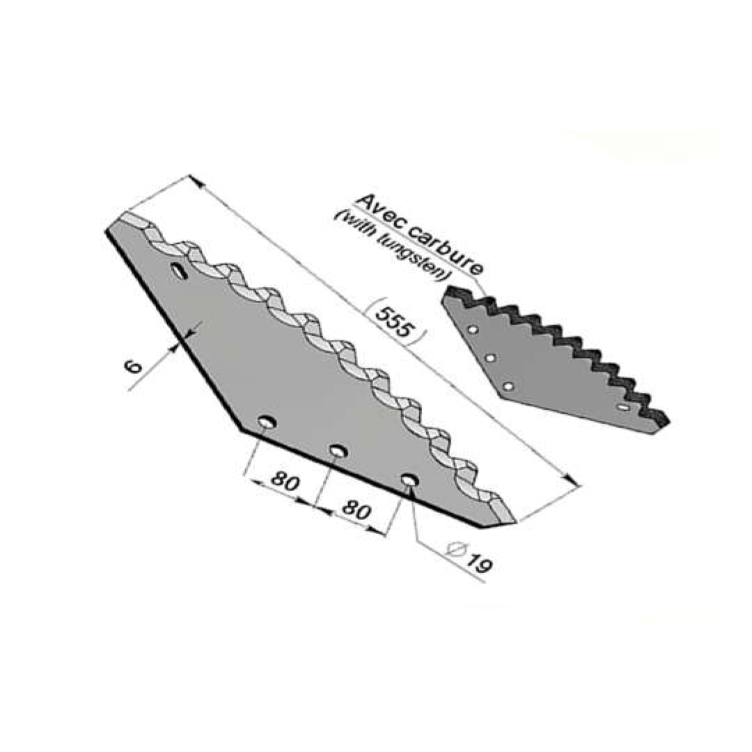 Couteau mélangeuse avec carbure adaptable RMH-Référence d'origine 8VR040360