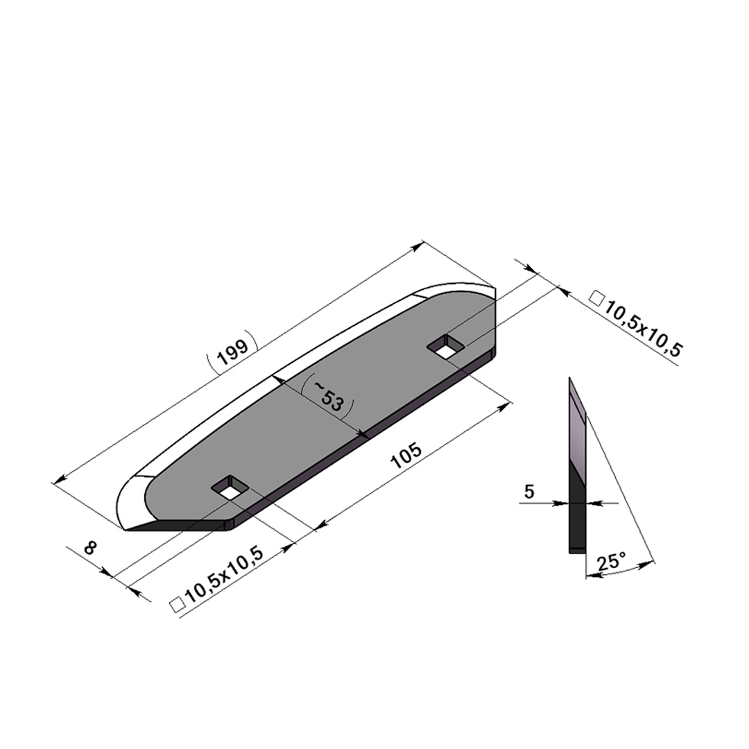 Couteaux pour Mélangeuses Horizontales Adaptable STORTI -Référence d'origine 16800182