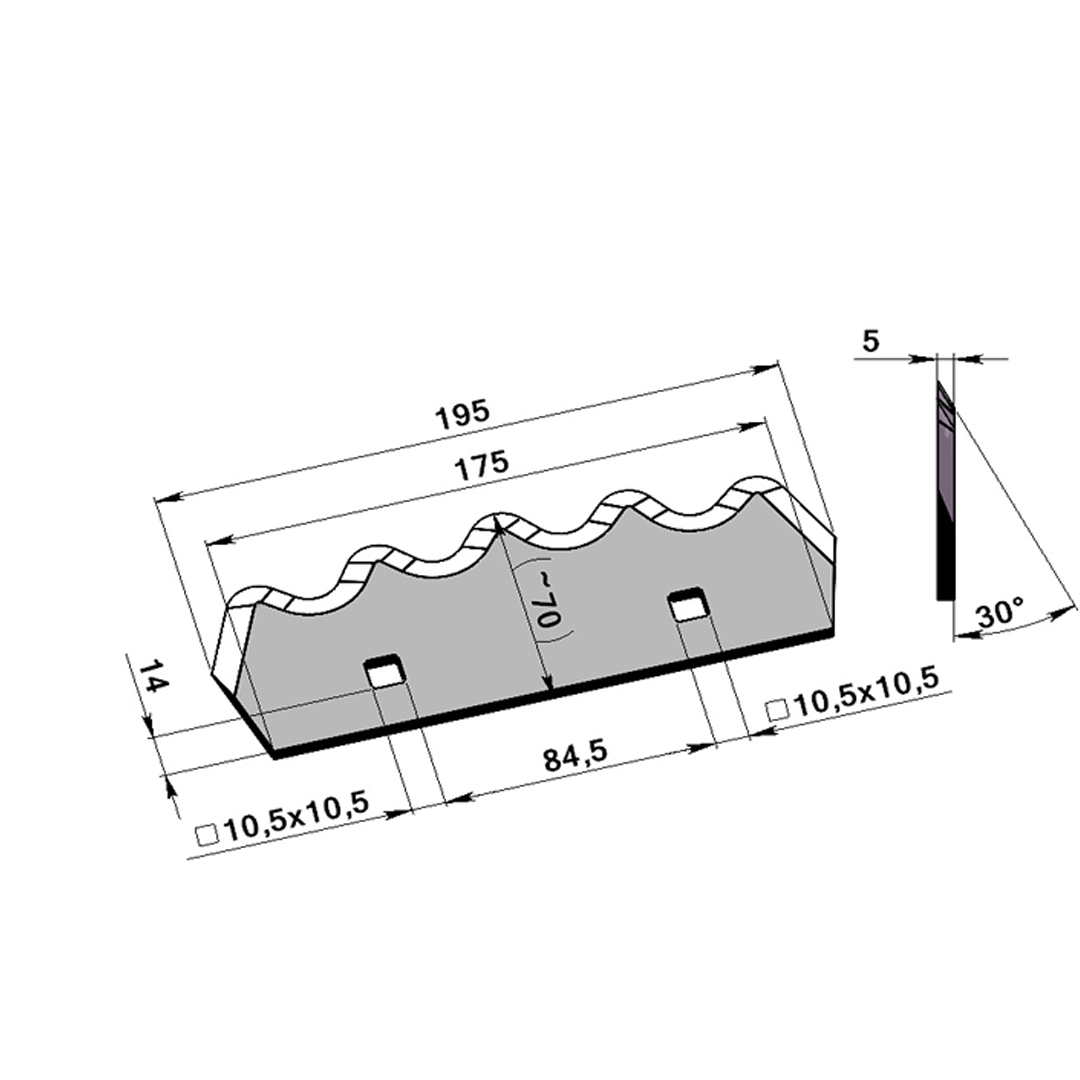 Couteaux pour Mélangeuses Horizontales Adaptable MARMIX-Référence d'origine 16800056