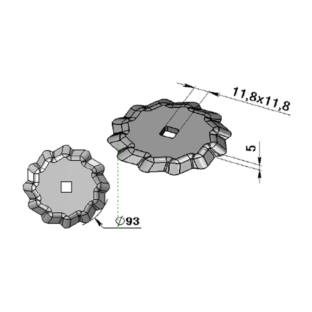 Couteau Mélangeuse horizontale adaptable TATOMA- Référence d'origine 2000-0105