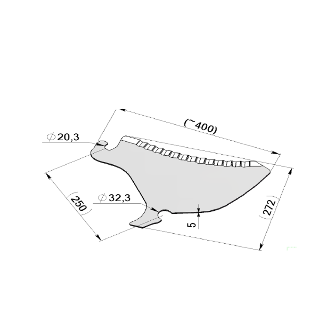 Couteaux pour Autochargeuses et Presses- Adaptable POTTINGER -Référence d'origine 434.135(Copie)