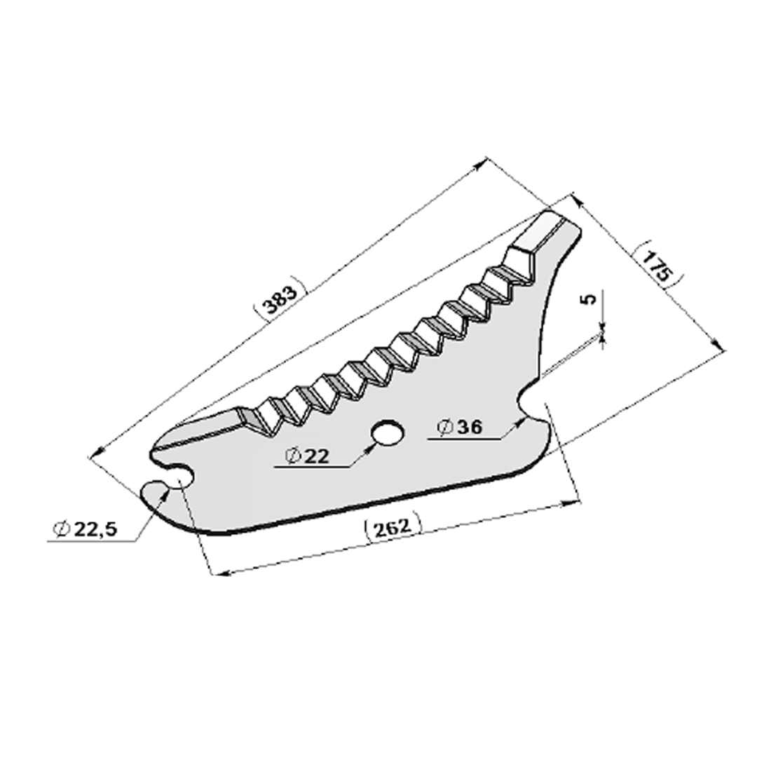 Couteaux pour Autochargeuses et Presses- Adaptable JOHN DEERE-Référence d'origine cc40482