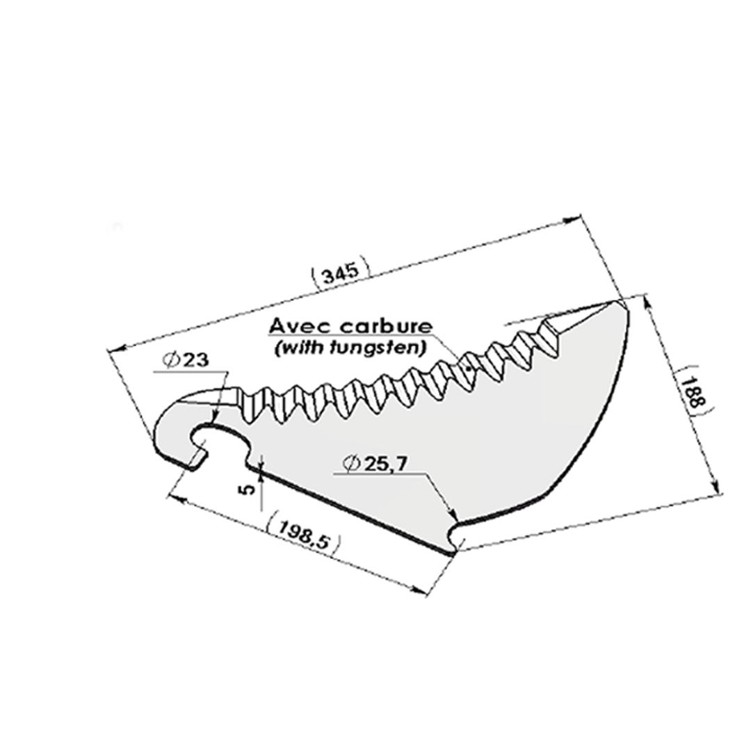 Couteaux pour Autochargeuses et Presses- Adaptable CLAAS-Référence d'origine 08644821