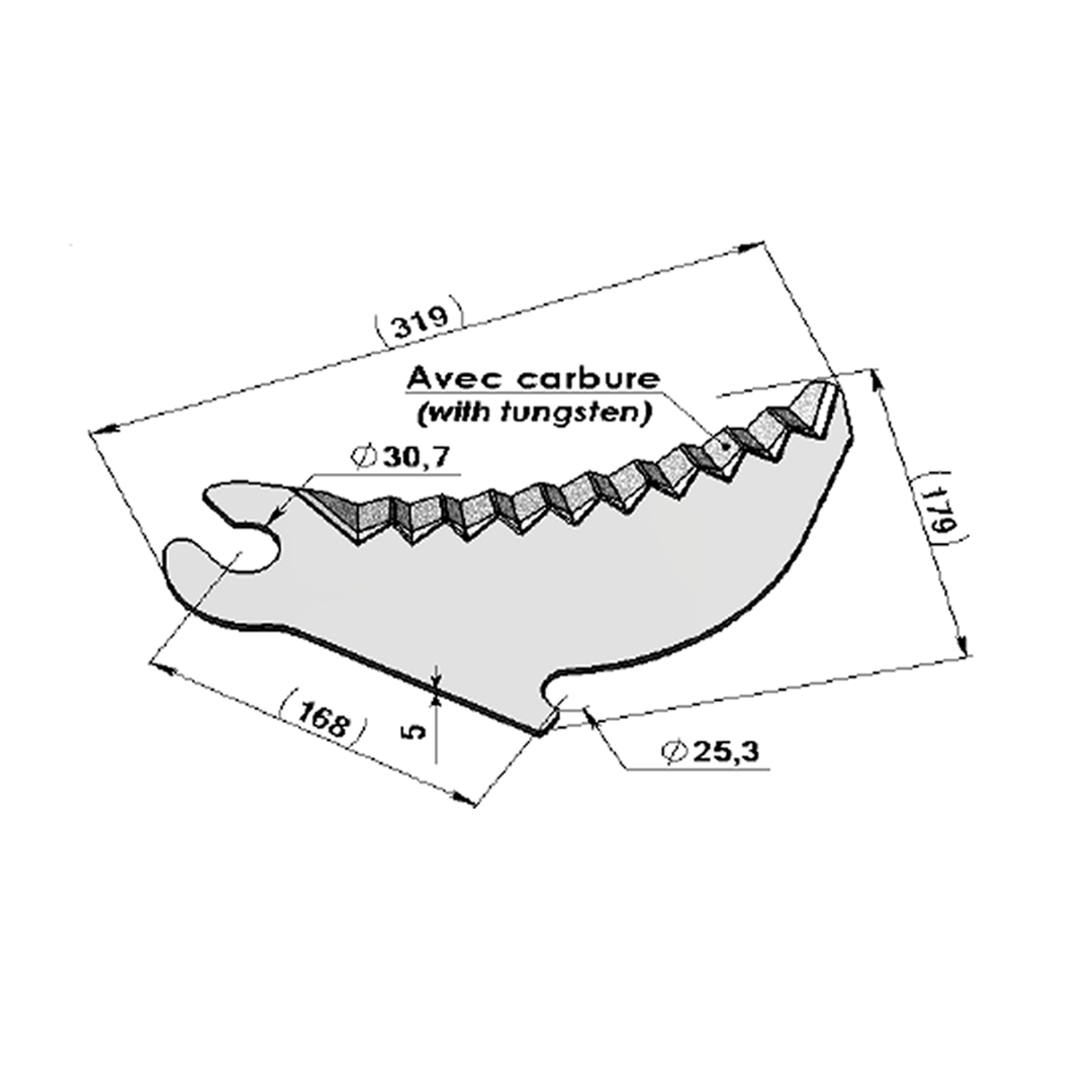 Couteaux pour Autochargeuses et Presses- Adaptable NEW HOLLAND-Référence d'origine 84058219