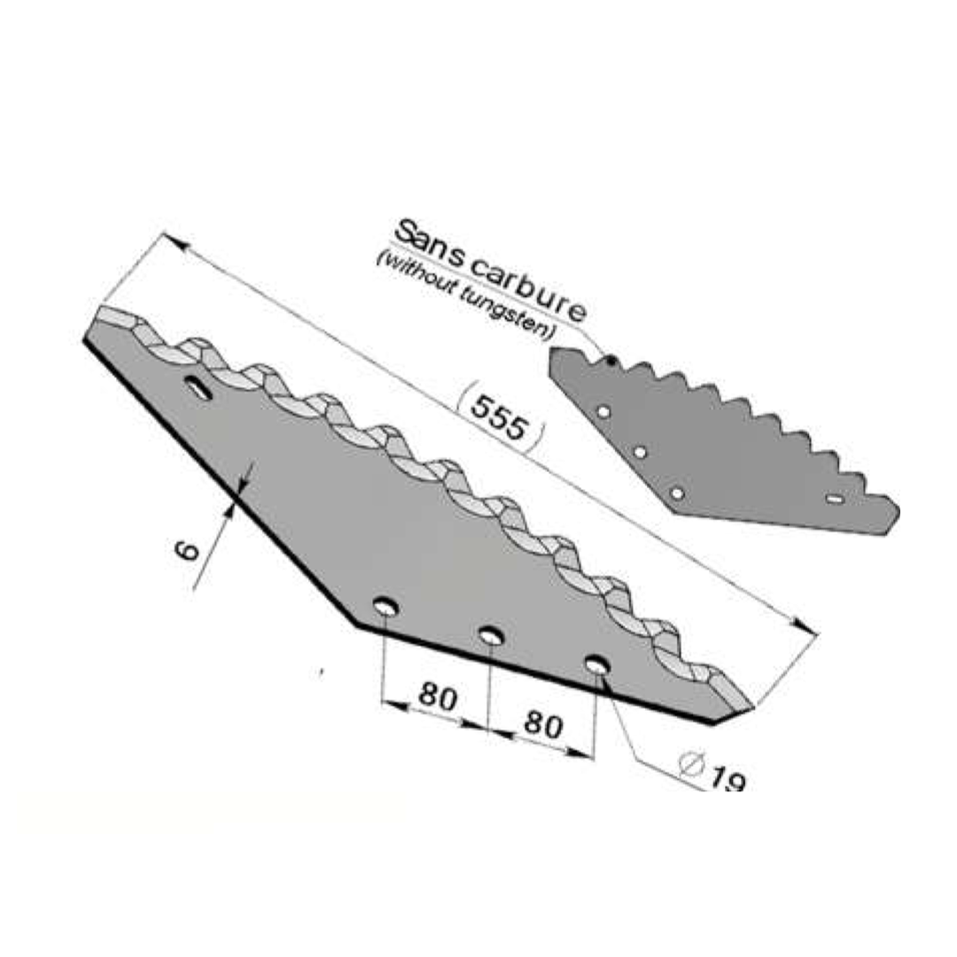 Couteau mélangeuse Sans carbure adaptable RMH-Référence d'origine 8VR040360