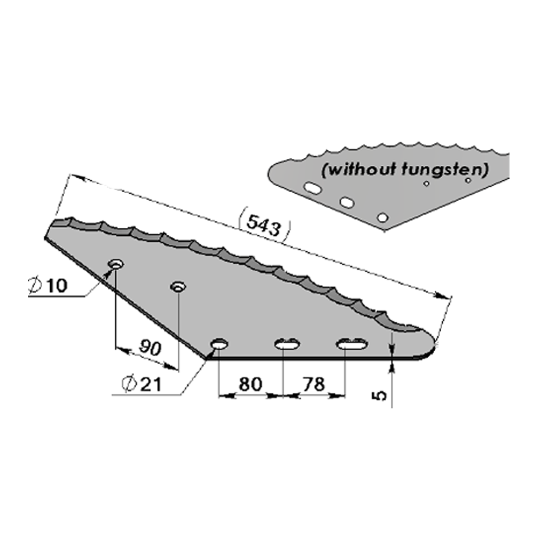 Couteau Mélangeuse Sans Carbure adaptable SILOFARMER -  Référence d'origine MCM COU 047