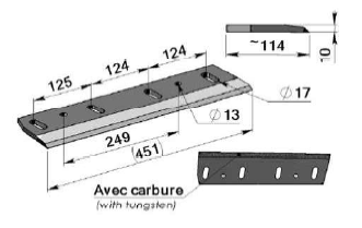 Couteaux de rotor pour ensileuses vrillé gauche Adaptable PRECICULTURE - H900 MOD 2006 (Copie)