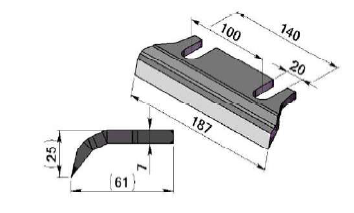 Couteaux de rotor pour ensileuses avec carbure Adaptable JF- référence d'origine 02,04G,098