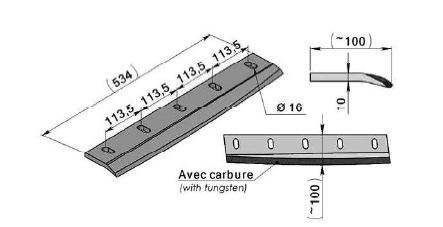 Couteaux de rotor pour ensileuses avec carbure Adaptable MENGELE- référence d'origine 020-086-323