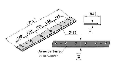 Couteaux de rotor pour ensileuses avec carbure Adaptable CMC- référence d'origine EN01002010