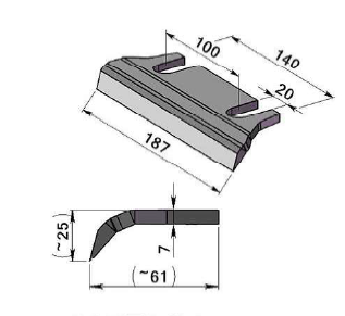 Couteaux de rotor pour ensileuses avec carbure Adaptable JF STOLL- référence d'origine 2064 103A