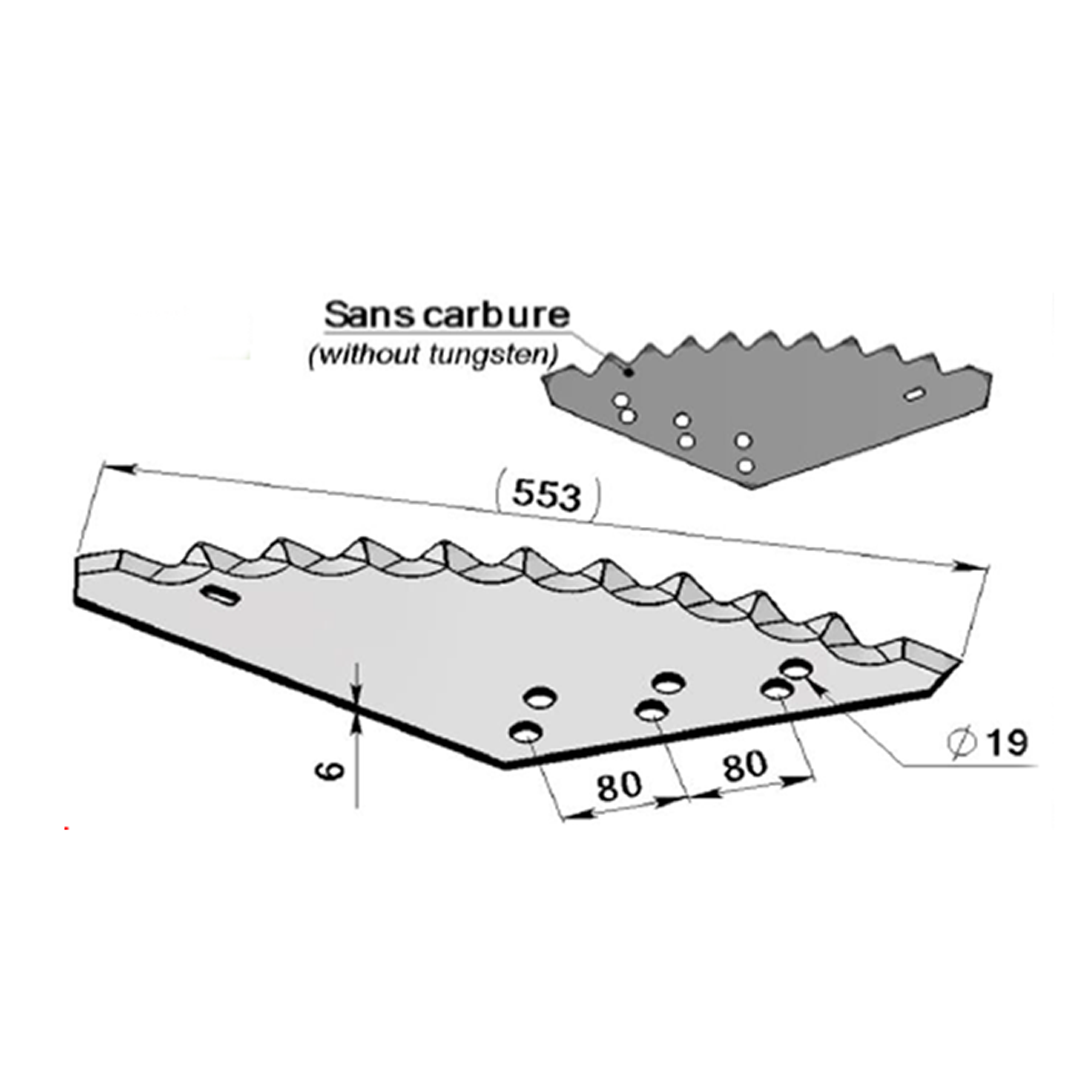 Couteau mélangeuse Sans carbure adaptable TATOMA -Référence d'origine M900-1379