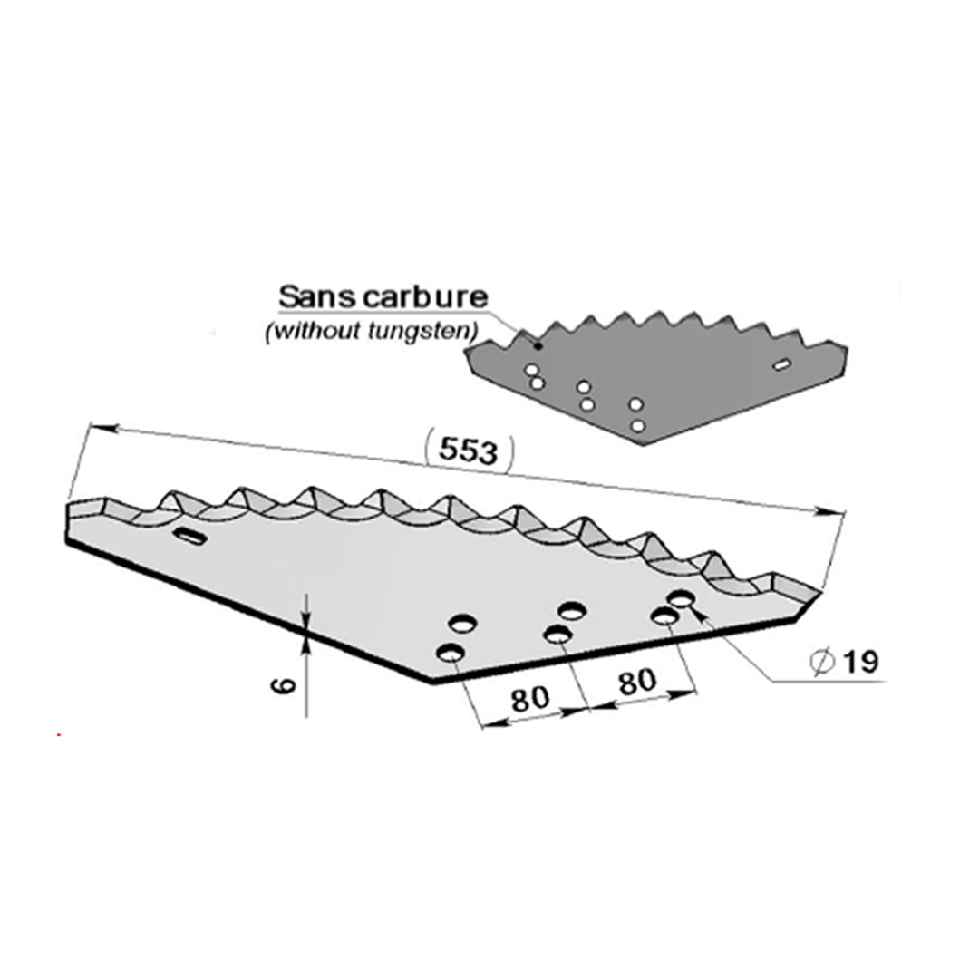 Couteau mélangeuse Sans carbure adaptable STORTI -Référence d'origine 168000115