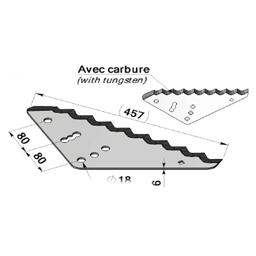 Couteau mélangeuse sans carbure adaptable STORTI -Référence d'origine 168000166