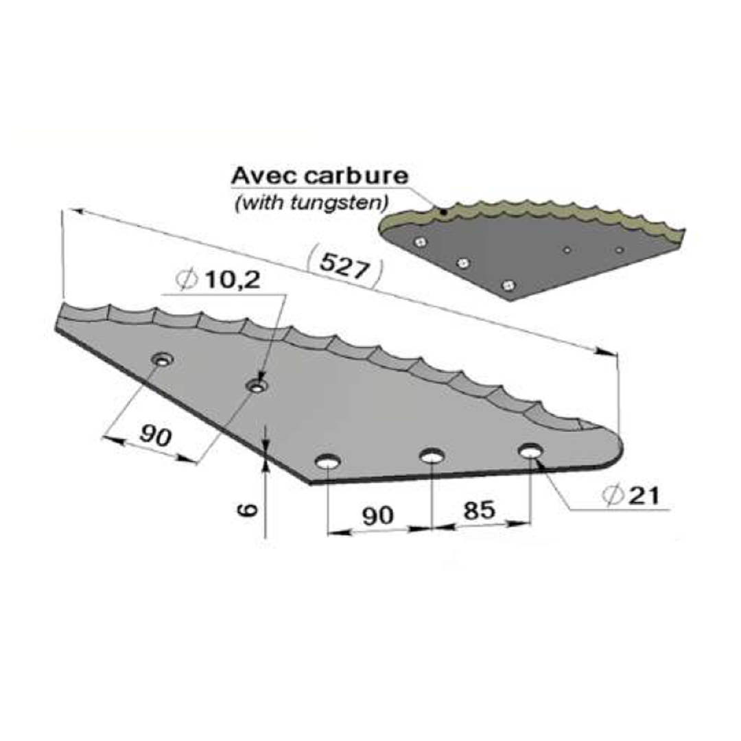 Couteau mélangeuse avec carbure adaptable Faresin -Référence d'origine 512049150