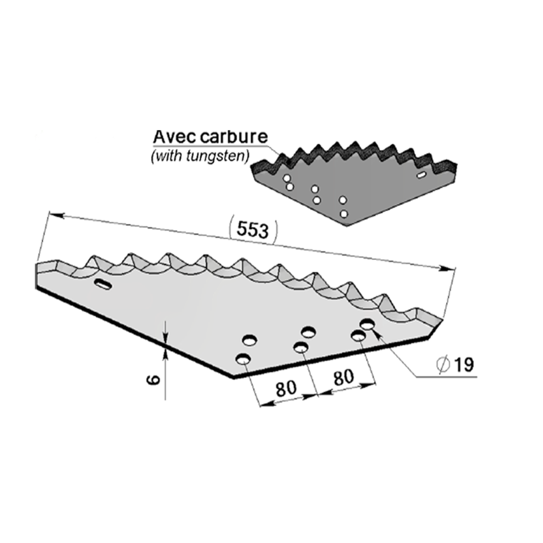 Couteau mélangeuse avec carbure adaptable STORTI -Référence d'origine 16800040