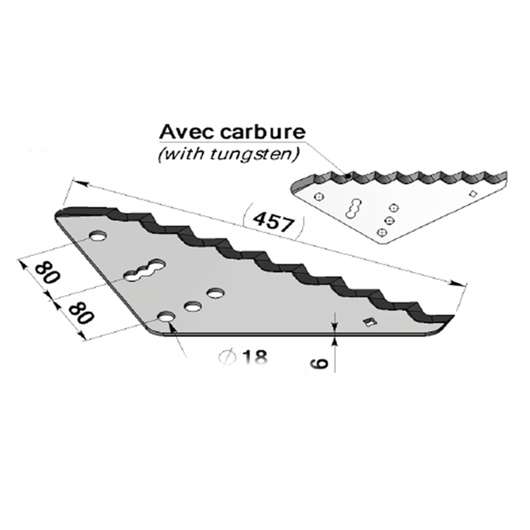 Couteau mélangeuse avec carbure adaptable STORTI -Référence d'origine 168000162