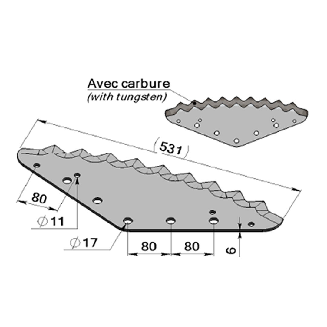 Couteau mélangeuse avec carbure adaptable LUCAS -Référence d'origine S202-015
